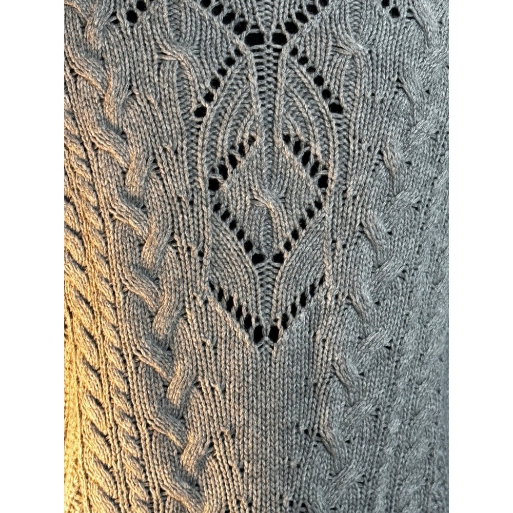 Veronica Beard Pinkett Gray Mélange Pointelle Mock Neck Sweater Vest Womens L - Picture 11 of 16
